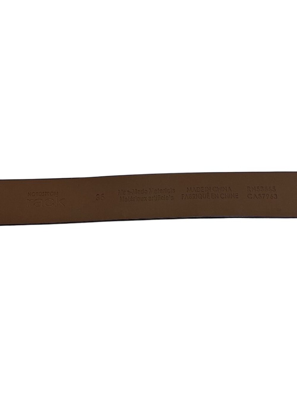 Nordstrom Mens Brown Man-Made Leather Belt Silver Buckle Formal Classic Size 36 - Picture 4 of 7